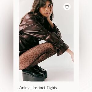 NWT Free People Animal Instinct Tights In Wine Color One Size